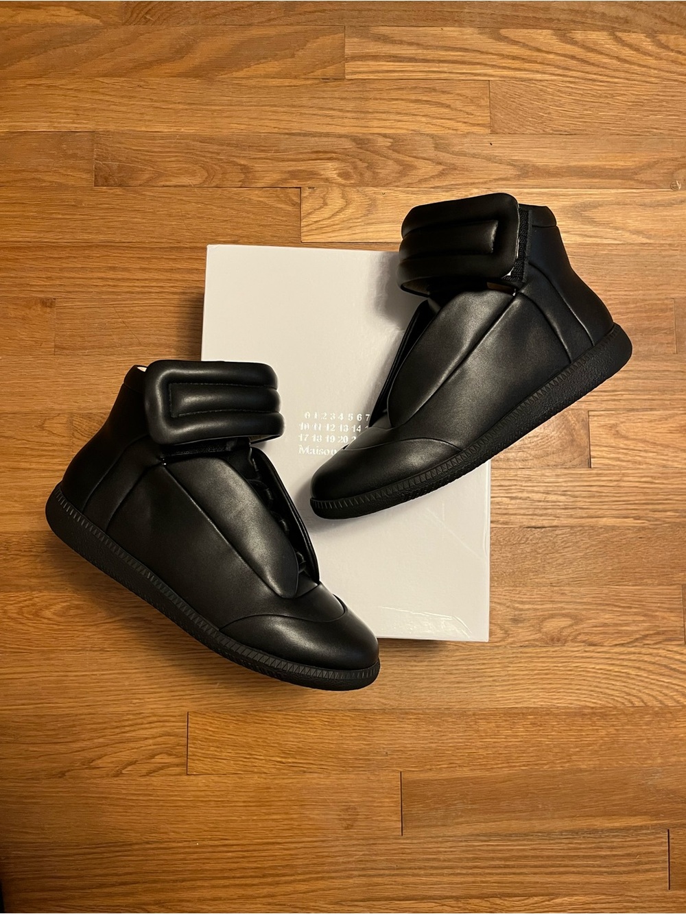 Maison Martin Margiela Black Padded High-Top Leather Sneakers